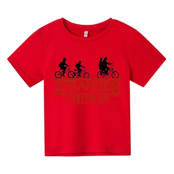 Mergaičių drabužius T-shirt Harajuku Svetimas Dalykų, O-Kaklo, Medvilnės marškinėliai berniukui Anime t-shirt Vasarą kūdikis Viršuje, Vaikų drabužiai
