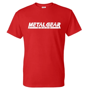 Metal Gear Solid T-Shirt Vyrai Moterys Žaidimo Stiliaus Vientisa Spalva Laiškas Spausdinti Juokinga Derliaus Medvilnės Marškinėlius Vintage Marškinėliai, Topai