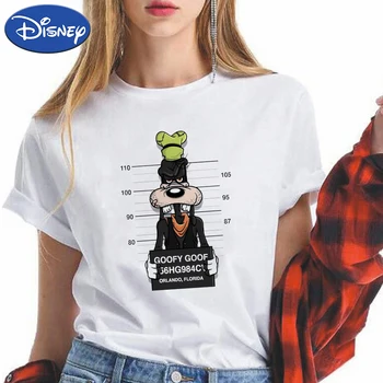 Mickey Mouse moteriški Drabužiai 2021 M. Vasaros Marškinėliai Plutonas Trumpas Rankovės Mados Disney Marškinėliai Moteriška Balta Gatvės Ropa Mujer