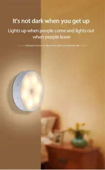 Miegamasis Dekoro Naktį Žibintai Judesio Jutiklis Naktinis Žibintas Vaikų Dovanų USB Įkrovimo 6 LED Bevielis Energijos taupymo Dviejų spalvų Šviesos