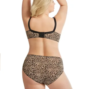 Minkšta, Geros Kokybės Leopard Bralettes Moterų Liemenėlė ir Juosmenėlės Nustatyti Nėrinių Visišką Liemenėlės Plus Size apatinis trikotažas Liemenėlės Komplektas