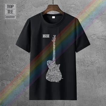 Moterų Tee Muse V2 Gitara Matthew Bellamy T-Shirt Juoda Xs 2Xl Lady Viršūnes Streetwear