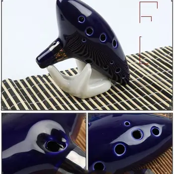 Mėlynos 12 Skyles Ocarina Krosnių kuras Keramikos Alto C Legenda Fleita Ocarina Laiko Woodwind Priemonių Skaičius Žaislai