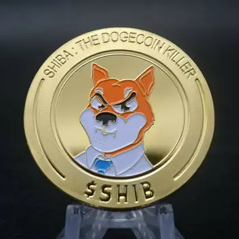Nauja Proginė Moneta Shiba Inu Doge Monetos Spalva trimatis Reljefo Medallion paauksuotas Sidabras Metalo Ženklelis Virtualios Monetos