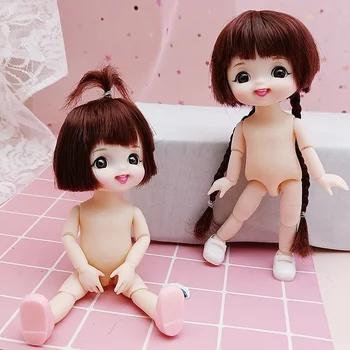 Naujas 16cm BJD Doll 13, Šlifuota Lėlės Kelių Spalvų Šukuosena Cute Lėlės su Batai Mergaitėms, Žaislai Nuogas Kūnas Mados Dovana