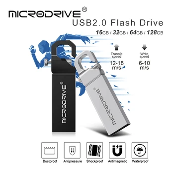Naujas raktas 128 gb usb flash drive 64GB 32GB 16GB 8GB pen ratai pendrive vandeniui metalo sidabro u disko memoria cel usb atmintinė dovanų