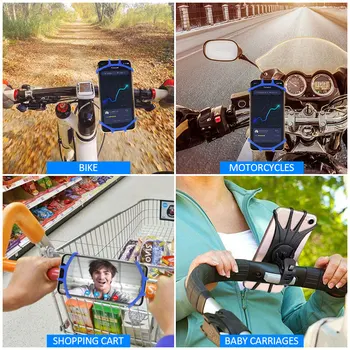 Naujas Silikoninis Dviračių Telefono Turėtojas Motociklo Mobiliojo Telefono Stovas Dviratį GPS Segtuko Greitai Prijungti IPhone 12 11 Pro Max 7 8 Plus X