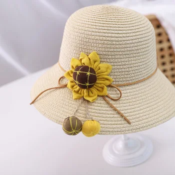 Naujas Stilius 2vnt Nustatyti, Mergina, Mielas Atsitiktinis Šiaudų skrybėlę +rankinės, Vaikas, kūdikis Lauko keliauti atostogų paplūdimyje floppy skrybėlę gėlių lankas saulės bžūp