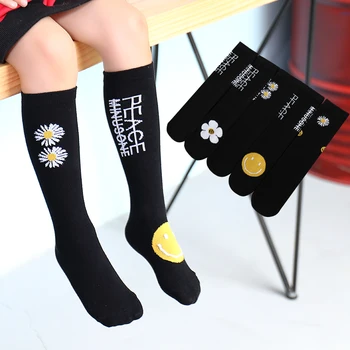 Nauji Kūdikių mergaičių Mažai daisy per Didelio Kelio Kojinės Mielas didelis veiduką ilgai kojinės mados raidžių Gėlių vaikų kūdikiams, vaikams kojinės