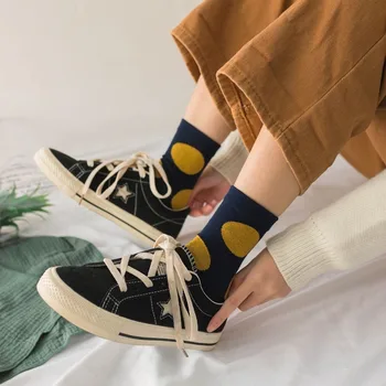 Naujos kojinės moterų animacinių filmų Japonijos didelės bangos taško moterų kojinės Harajuku stiliaus medvilnės kojinės mielas kojinės įgulos kojinės
