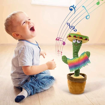 Naujovė Naktį šviesos Šokių Kaktusas Pliušiniai Žaislai Elektroniniai Dainavimo Apdailos Vaikams Juokinga ikimokyklinio Ugdymo Dovana 2021