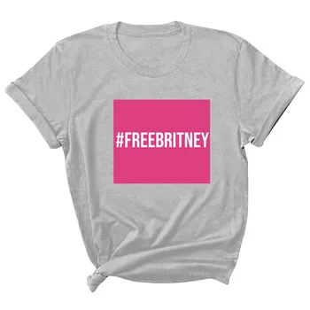 Nemokamai Britney Laiškas Spausdinti Moterų Marškinėliai Trumpomis Rankovėmis ONeck Prarasti Moterų Marškinėlius Ponios Marškinėliai, Topai Drabužius Camisetas Mujer