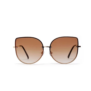Nemokamas pristatymas 2021 Kačių ausų akiniai nuo saulės, didelis rėmas retro metalo akiniai moterų gamintojai, tiesiogiai akiniai nuo saulės