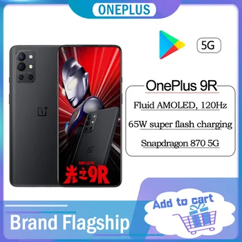Originalus OnePlus 9R 5G Išmanųjį telefoną Snapdragon 870 120Hz AMOLED Ekraną 4500mAh 65W Super Charge 48MP Galinio vaizdo Kamera NFC Pasaulio Rom