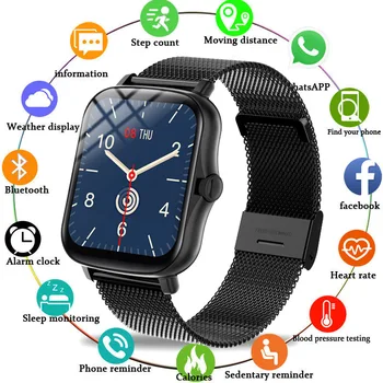 P8 Plius Spalva 2021 Smart Watch Vyrų jutiklinių Sport Fitness Tracker IP67 atsparus vandeniui 