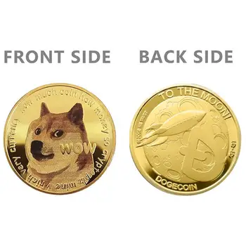 Paauksuoti Dogecoin Progines Monetas Mielas Šuo Modelis Šuo Suvenyrų Kolekcija Dovanos Kūrybos Suvenyrų BTC Metalo Monetos