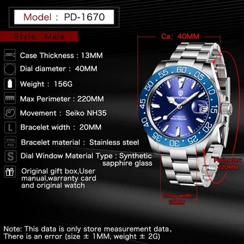 Pagani Dizaino, Aukščiausio lygio Prekės ženklas 2021 Naujas Vyrų Automatinis Mechaninis laikrodis Nerūdijančio Plieno Sapphire atsparus Vandeniui Vyras Žiūrėti Reloj Hombre
