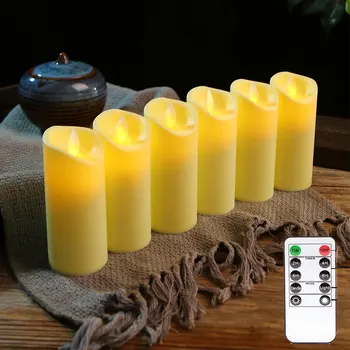 Pakuotėje 6 Nuotolinio Valdymo pulto Led Žvakių Šviesoje Namų Dekoracijas Flameless Baterija Naktį Stalo Lempa Weding Gimtadienio