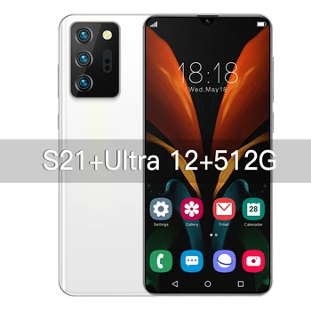 Pasaulinė Versija S21+ Ultra 6.6 Colių Išmaniųjų Telefonų 