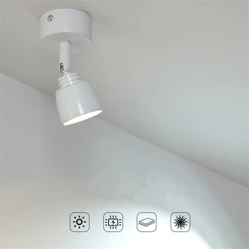 Paviršinės montuotės COB downlight 5W 7W fono sienos COB lubų šviesos 360 laipsnių besisukantis dėmesio Namų puošybai apšvietimas