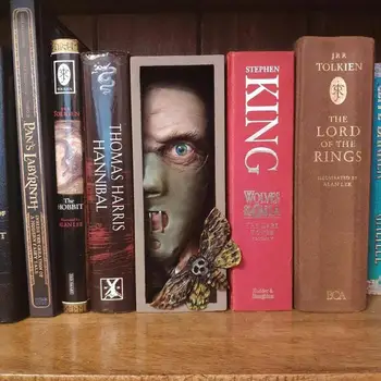 Peeping Lentynoje Monstras Žmogaus Veido Dervos Bookends Bookstand Skulptūra Lentynoje Dekoro Asmeninį Stovas Knygoms Namų Dekoro