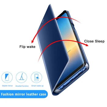 Peržiūrėti Smart Flip Case for Samsung Galaxy J4 Plius 2018 J4plus SM J415 J415F Fundas Prabanga Pradinio Savininko Odos Dėklu Telefono Dangtelį