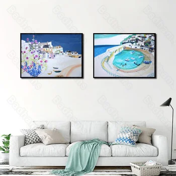 Plakatas Spaudinių Kambarį Apdaila Sofa Fono Sienos Impresionistų Holiday Beach Aliejaus Tapybai Miegamajame Kabo Tapyba
