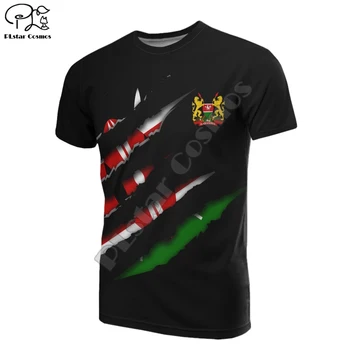 PLstar Kosmosas 3DPrint Kenijos Nacionalinė Kultūros Harajuku Newfashion Streetwear Gimtoji Unisex Juokingi marškinėliai trumpomis Rankovėmis Stiliumi-1