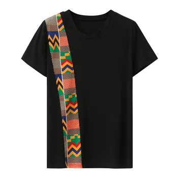 Pora Drabužių Vasaros Marškinėliai Moterims Afrikos Spausdinti Etninės T-shirt O-kaklo trumpomis Rankovėmis Atsitiktinis Tee antgaliai, Skirti Moterims, Vyrams, Camiseta 2021
