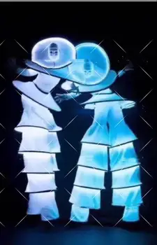 Pramoginiai Podiumo Veiklos Drabužius Etape led kostiumas Robotas Statramstis Kostiumas rgb lumious šokio spektaklis kostiumai