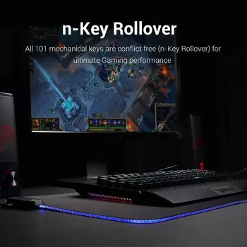 Redragon K588 RGB apšvietimu, mechaninė žaidimų klaviatūra su programuojami klavišai macro įrašymo mėlyna perjungti USB-C USB Windows PC