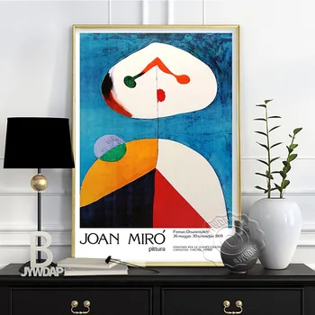 Retro Joan Miro Artwock Plakatas, Joan Miro Parodos Muziejaus Plakatą, Derliaus Meno Prancūzijos Sienos Menas, Galerija Maeght Sienos Nuotrauka