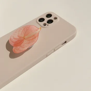 Retro kawaii Saldus netikrą gėlės meno Laikiklis Telefono dėklas Skirtas iPhone 11 12 Pro Max Xr Xs Max 7 8 Plus X 7Plus atveju Mielas Minkštas Viršelis