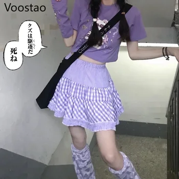 Saldus Lolita Stiliaus Mini Sijonai Moterims Harajuku Mielas Preppy Stilius Jk Trumpas Sijonas Japonijos Merginos Sexy Punk Aukšto Juosmens Pakopinis Sijonas