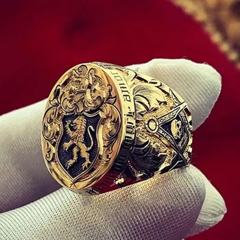 Senovinių Anglijos Liūto Karūną Žiedas Ranka Raižyti Sandarinimo Žiedas Kilnių Vyrų Dalyvavimas Vestuvių Žiedas Jubiliejų Dovana Šaliai, Papuošalai