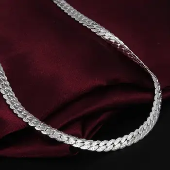 Sidabro-spalvos-papuošalai Sidabro padengtą karoliai pareiškimą collier papuošalai collares moteris Gyvatė grandinės priedų didmeninė kinija fre