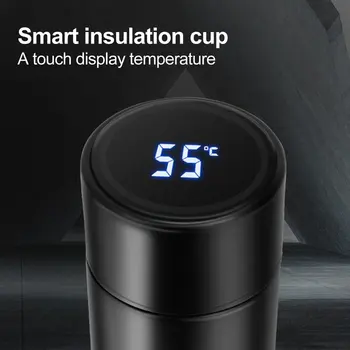 Smart Taurės Nerūdijančio Plieno Skaitmeninis LED Smart Dulkių Puodelis Šilumos ir Karšto Vandens Butelį Kelionės Taurės Protingas Temperatūros Matavimo Puodelis