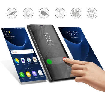 Smart Veidrodis, Flip Case For Samsung Galaxy S20 FE S10 S8 S9 Plus Ultra S10E S7 Krašto S6 20 Pastaba 10 9 8 5 Lite 5G Telefono Dangtelį Funda