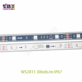 SMD5050 DC12V ws2811 led pikselių juostelės lempa su išorės IC,1 IC kontrolė 3 led RGB lanksčiai spręsti 30/48/60led/m