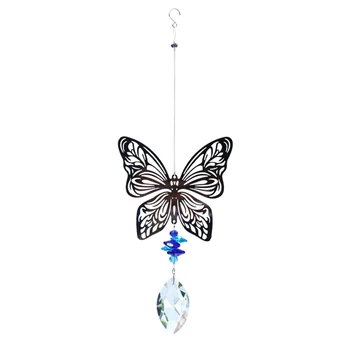 Stiklo Paukščių Dragonfly Pelėda Drugelis Vėjo Varpeliais Kristalų Prizmės Kabinti Vėjo Varpeliais Kabinti Ornamentu Namų Dekoro