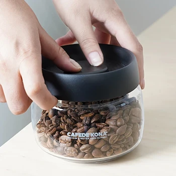 Stiklo Vakuuminius saugojimo butelis stikliniame butelyje kavos laikymo indelį maisto talpykla talpykloje virtuvės bako skaidrus