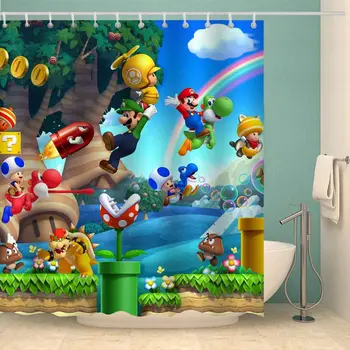 Super Mario Žaidimas Dušo Užuolaidos Vandeniui su Spalva Apdailos Vonios kambarys
