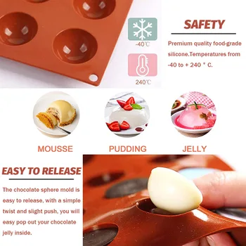 TEENRA 15-Ertmės Pusę Sferos Silikono Mousse Cake Pelėsių tefloninė Kepimo Forma Dėklas 3D Šokolado Konditerijos Bakeware Dekoravimo Priemonė
