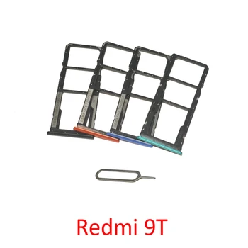 Telefono SIM SD Kortelę, Padėklų Xiaomi Redmi 9T Originalus Naujas Lustas Kortelės Lizdo Laikiklį Stalčių Dalis Juoda-Mėlyna Redmi 8T + Pin