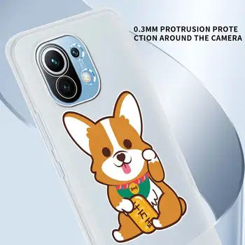 Telefoną Atveju Xiaomi Poco X3 NFC M3 6.67 colių Mi 10T 5G Pro 10 Pastaba Lite 9T 11 CC9 8 Matinis Dangtelis Mielas Corgi Animacinių filmų Doggy