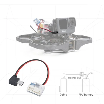 Tipas C iki 5V Balansas Prijunkite Maitinimo Laidą Įkrovimo Kabelis GoPro Hero 6/7/8/9 už FPV drone dalis