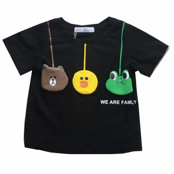 Tonytaobaby Vasaros Naują Berniukų ir Mergaičių Cute Little Bear Antis T-shirt Medvilnės trimatis T-shirt
