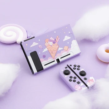 TPU Minkštas Viršelis Nintendo Jungiklis Atveju Animacinių filmų Violetinė Mergaičių Pasakos Lygos Apsaugos Atveju Atgal Girp Shell 