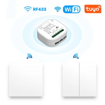 Tuya Smart WIFI 433 Belaidžio tinklo Jungiklis Ne Baterija Smart Laikmačio Jungiklio, Smart Gyvenimas/Tuya App Nuotolinio Valdymo Dirbti Su 