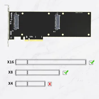 U2X16 PCI-Express 4x 3.0 X16 dėl U. 2 SFF-8639 NVMe Adapter PCIe SSD Korta PCI-E U2 M. 2 NGFF 2.5 'PCI-e SSD X16